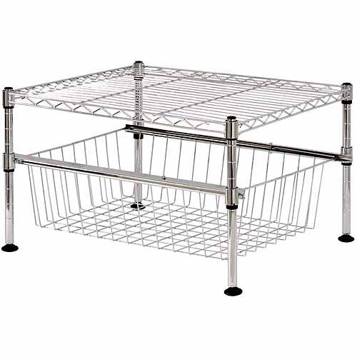 Mini Wire Basket Organizer, 9"H x 14"W x 18"D, Chrome