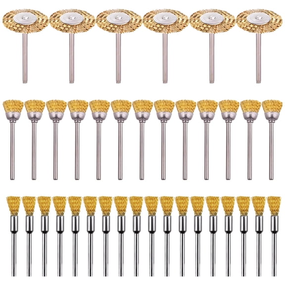 Mini Wire Brush Set,90 Pieces Brass Cleaning and Polishing Kit,Metal Rust Removal Accessories for Rotary Tool,Drill,Jewelry,Automotive,Workshop Use