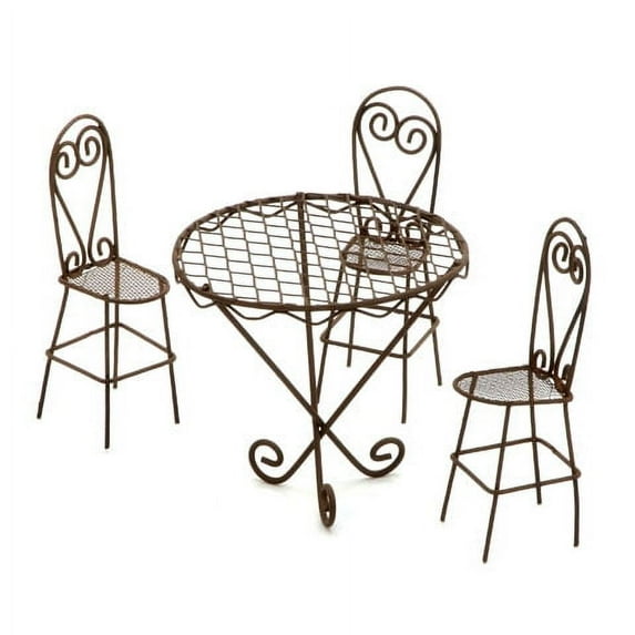 Mini Wire Garden Table And Chair 4Pc Set