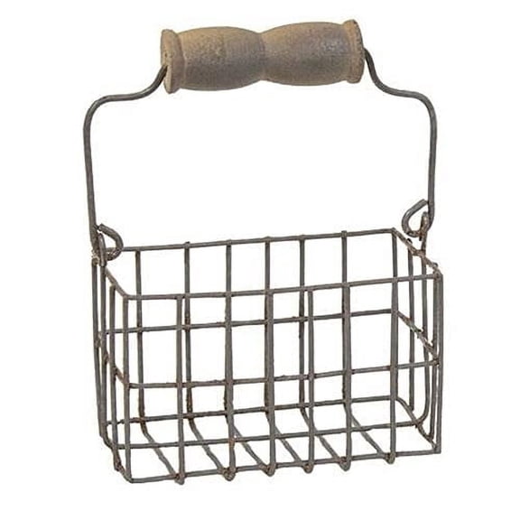Mini Wire Wide Egg Basket w/Handle