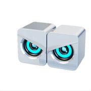 Mini Wired Desktop Computer Speakers,Ambient Light, Dual Stereo Sound 2Color