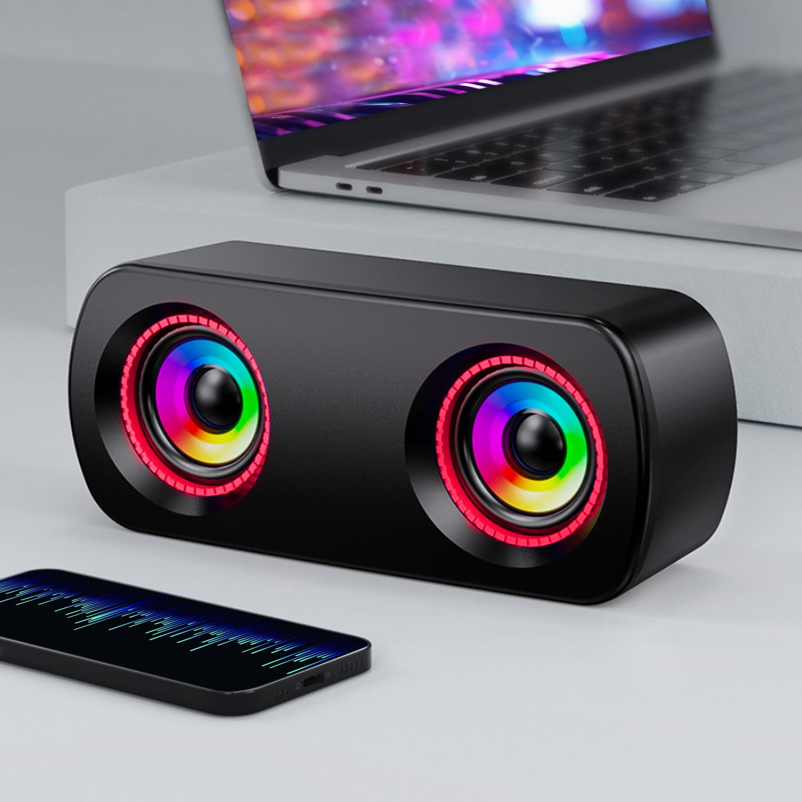 Mini Wired Desktop Speaker With Speakers That Can Be Pasted Onto