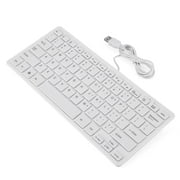 Mini Wired Keyboard Ultra Thin and Light Portable 78 Keys Small USB Multimedia Desktop Computer Notebook Laptop White