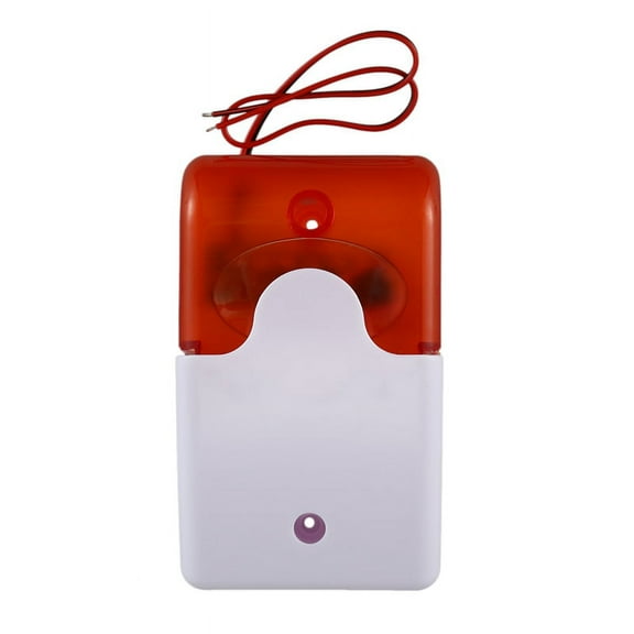 Mini Wired Strobe Warning Siren Dc 12V Sound Alarm Flashing Light Horn Home Security System 115Db Orange