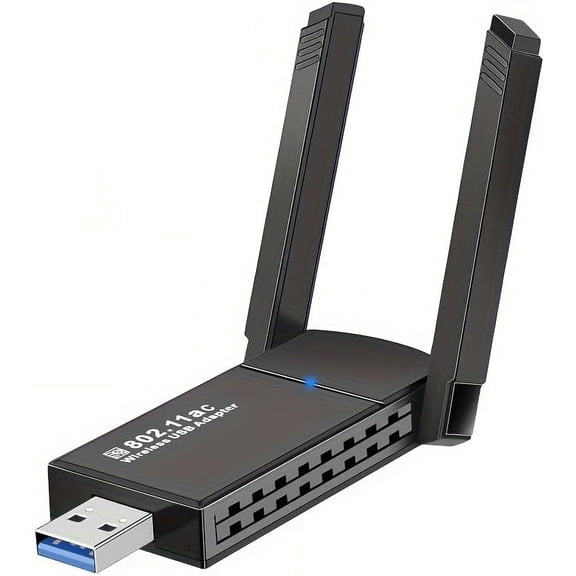 Mini Wireless Adapter Network Adapter for Desktop PC,USB 1300Mbps WiFi Adapter for PC Built-in High Gain Dual Band Antenna 5 G / 2.4G for Desktop PC Laptop Windows 7/8/8.1/10/11