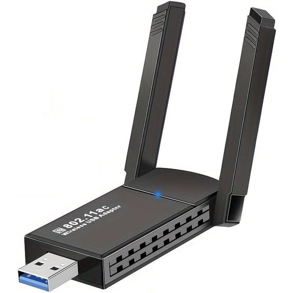 Mini Wireless Adapter Network Adapter for Desktop PC,USB 1300Mbps WiFi Adapter for PC Built-in High Gain Dual Band Antenna 5 G / 2.4G for Desktop PC Laptop Windows 7/8/8.1/10/11