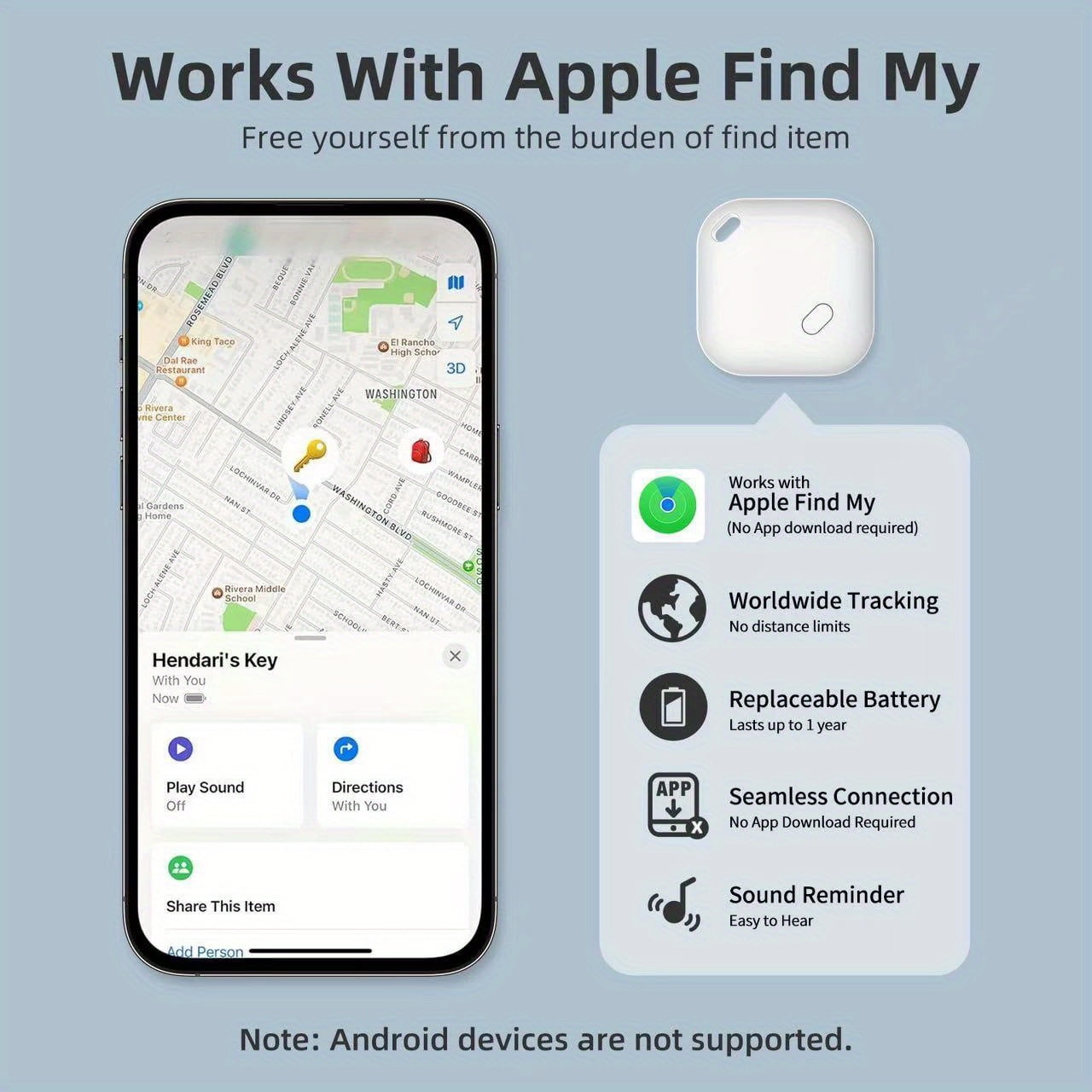 Giceick Mini Wireless AntiLost Tracker Smart Tag Retail Packaging with