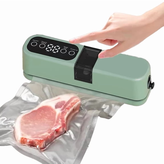 Mini Wireless Automatic Vacuum Sealer Portable Home Use Small Food Packaging Plastic Sealer Machine Green