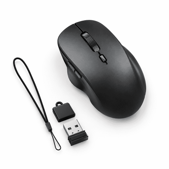 Mini Wireless Black Travel Mouse, Silent Small Portable Computer Mouse