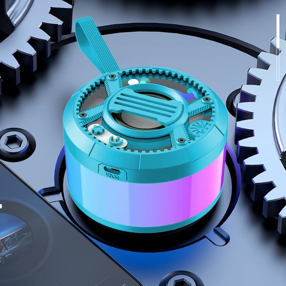 Mini Wireless Bluetooth Speaker, Portable Compact Bass Speaker with Dynamic RGB Lights, Waterproof Stereo, Smart Double Connections and Bluetooth 5.3, for Home, Camping & Outdoor