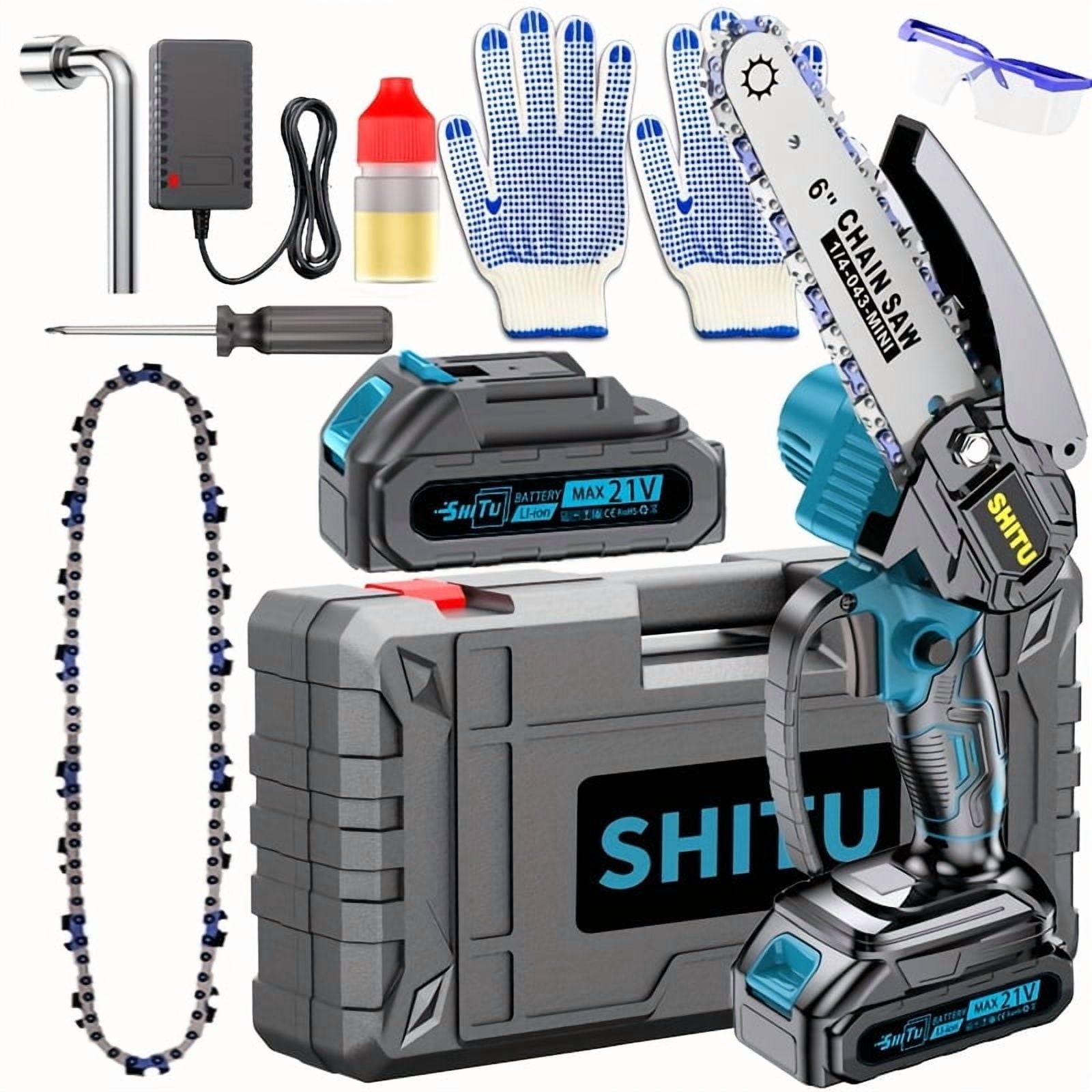 Mini Wireless Chainsaw, Powered By A 6-inch Chainsaw Battery, Comes With A Large Capacity Battery, Safety Lock