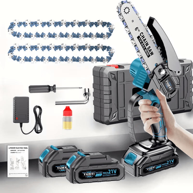 Mini Wireless Chainsaw, Powered By A 6-inch Chainsaw Battery, Comes With A Large Capacity Battery, Safety Lock