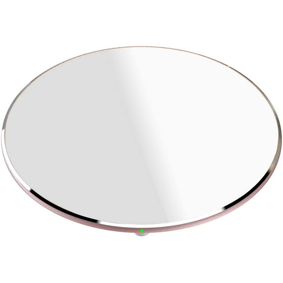 Mini Wireless Charger Thin Aviation Aluminum Computer Numerical Control Technology Fast Charging Pad Rose Color (NO AC Adapter)