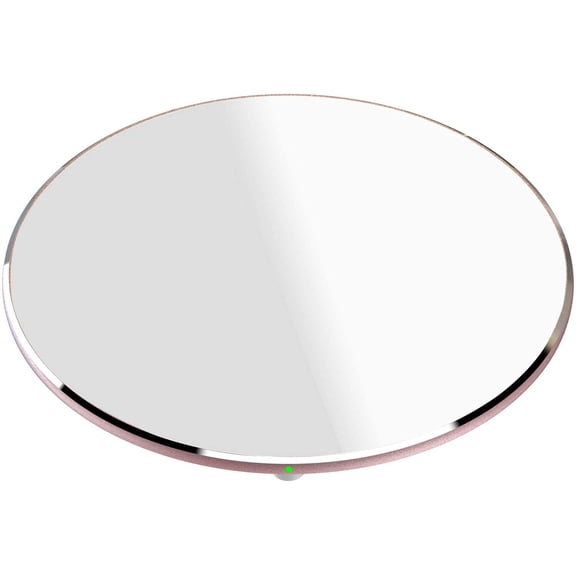 Mini Wireless Charger Thin Aviation Aluminum Computer Numerical Control Technology Fast Charging Pad Rose Color (NO AC Adapter)
