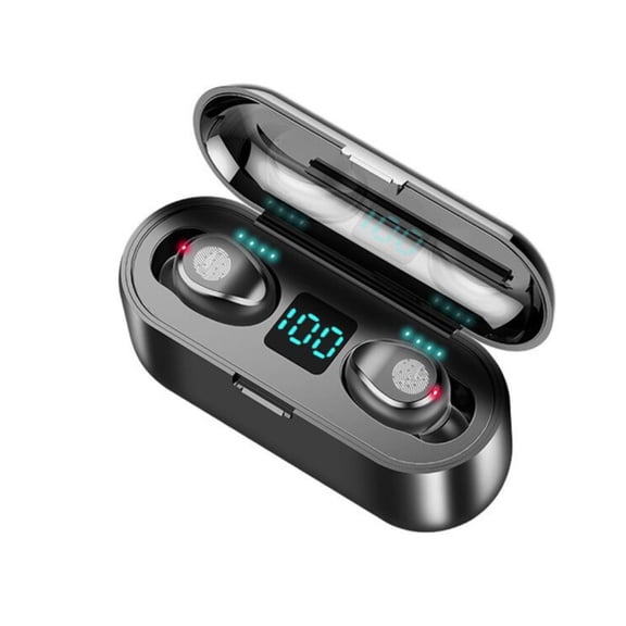 Mini Wireless Earbuds Bluetooth 5.3 in Ear Light-Weight Headphones Built-in Microphone, Waterproof,Long Distance Connection Headset with Charging Case, Black