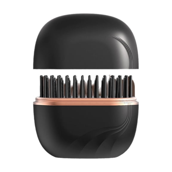 Mini Wireless Hair Straightener,Portable Styling Comb with LCD Display,Fast Heating and Adjustable Temperature for Quick Styling,Perfect for Travel,Office,and On-the-Go Beauty-Black