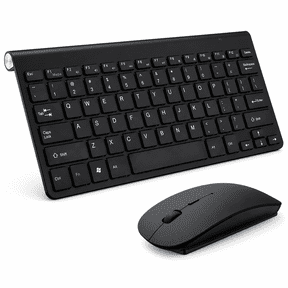 Mini Wireless Keyboard And Mouse Set Waterproof 2.4G Compatible with Mac Apple PC Computer (Black)