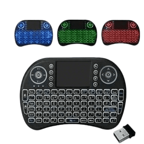 Mini Wireless Keyboard Remote Control with Touchpad Mouse Combo, Backlit 2.4GHz Mini Keyboard Wireless USB  for Android TV Box Smart TV PC PS3 Windows MacOS X