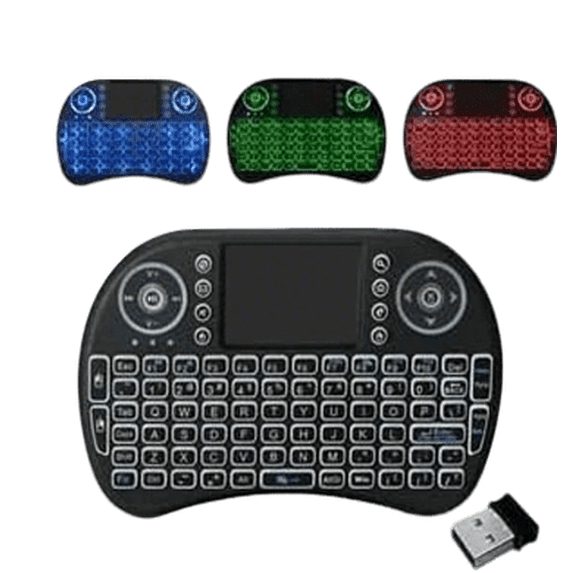 Mini Wireless Keyboard Remote Control with Touchpad Mouse Combo, Backlit 2.4GHz Mini Keyboard Wireless USB for Android TV Box Smart TV PC PS3 Windows MacOS X