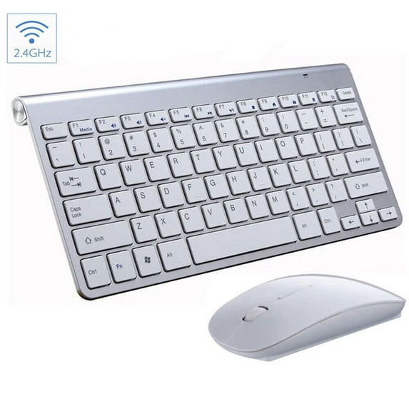 Mini Wireless Keyboard and Mouse Set, 2.4G Slim Compact Waterproof ...