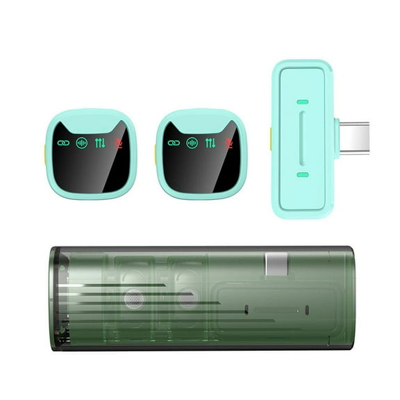 Mini Wireless Lavalier Microphone - 2.4GHz Noise Cancelling Lapel Mic with Battery Display, Mobile Phone Outdoor Live Microphone Video Recording Radio Drop Live Recording Creator