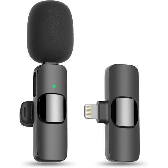 Mini Wireless Lavalier Microphone for iPhone, iPad, Android - Bluetooth Lavalier Cell Phone Microphone for YouTube Video Recording - Clip-On Lavalier Microphone for Tiktok Interview Podcast Vlog