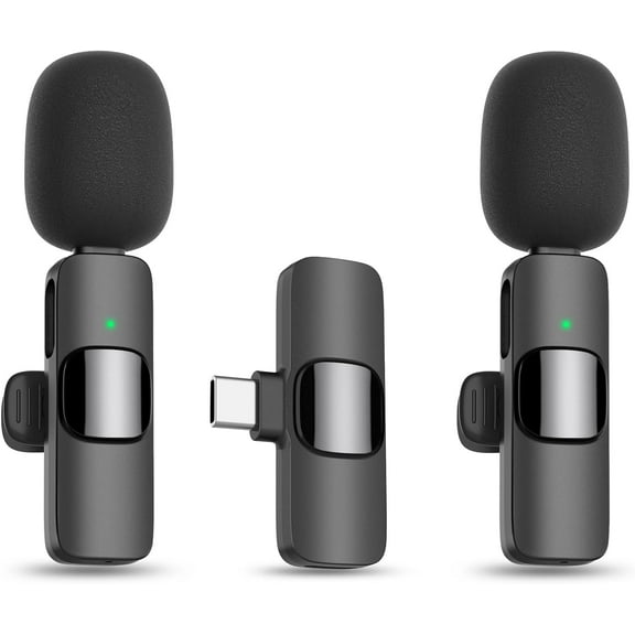 Mini Wireless Lavalier Microphone for iPhone, iPad, Android - Bluetooth Lavalier Cell Phone Microphone for YouTube Video Recording - Clip-On Lavalier Microphone for Tiktok Interview Podcast Vlog