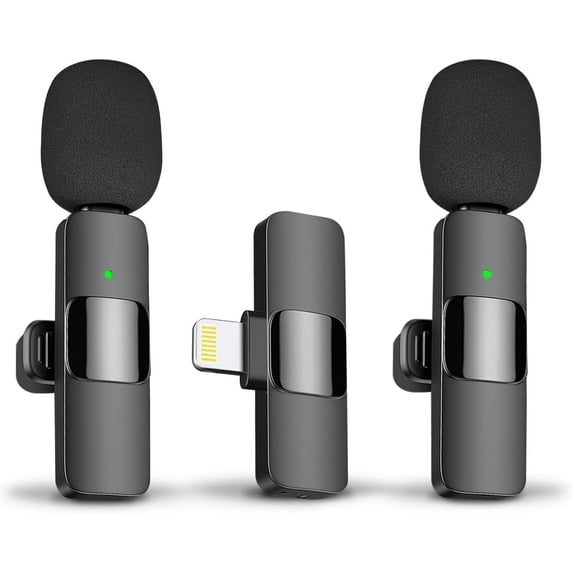 Mini Wireless Lavalier Microphone for iPhone, iPad, Android - Bluetooth Lavalier Cell Phone Microphone for YouTube Video Recording - Clip-On Lavalier Microphone for Tiktok Interview Podcast Vlog