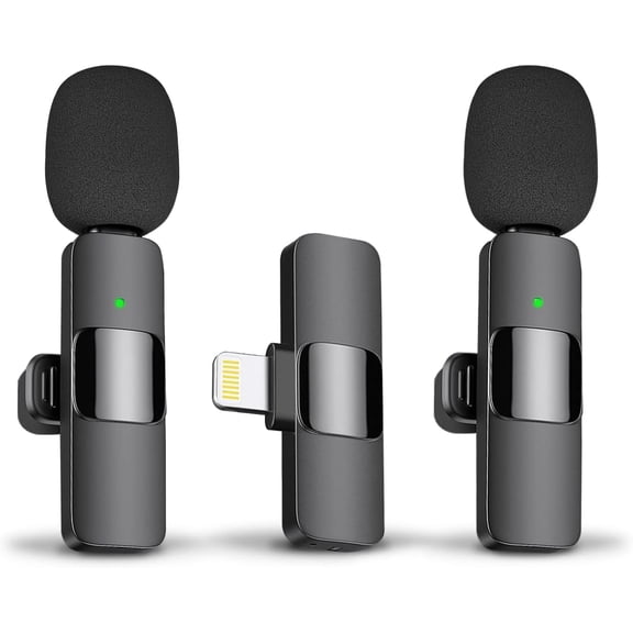 Mini Wireless Lavalier Microphone for iPhone, iPad, Android - Bluetooth Lavalier Cell Phone Microphone for YouTube Video Recording - Clip-On Lavalier Microphone for Tiktok Interview Podcast Vlog