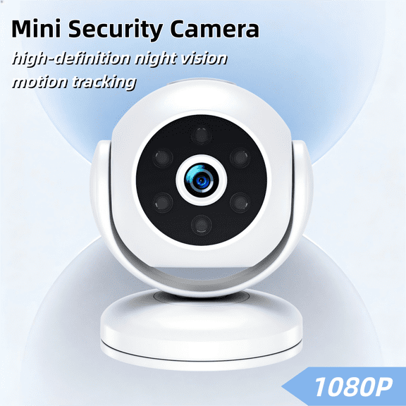 Quad Screen Mini Magnetic Indoor Camera - Wireless 170 Wide Angle IR Night Vision, Motion Detection Surveillance for Pet/Baby/Nanny/Home Office Monitor