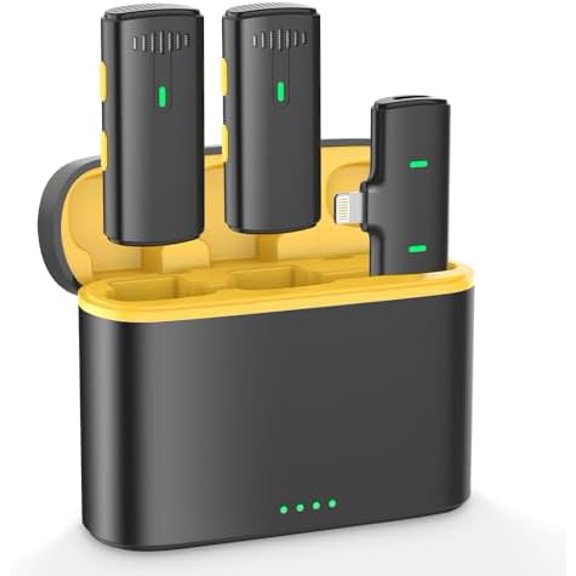 Mini Wireless Microphone for iPhone iPad - Bluetooth Lavalier Lapel Mic for YouTube Video Recording - Small Clip on Microphones for Podcast Vlogging Interview TikTok$$Music