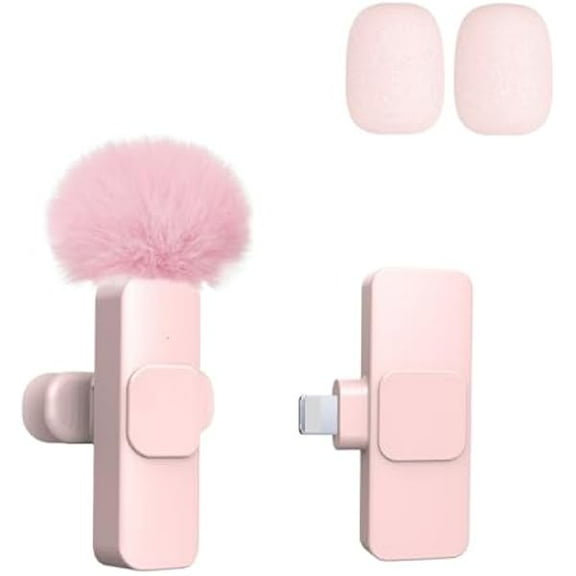 Mini Wireless Microphone for iPhone iPad (iPhone11 12 13 14) Tiny Lavalier Microphone Mini Mic Lapel Lav Mic for Video Recording, Interview, Streaming, Vlog, YouTube, TikTok