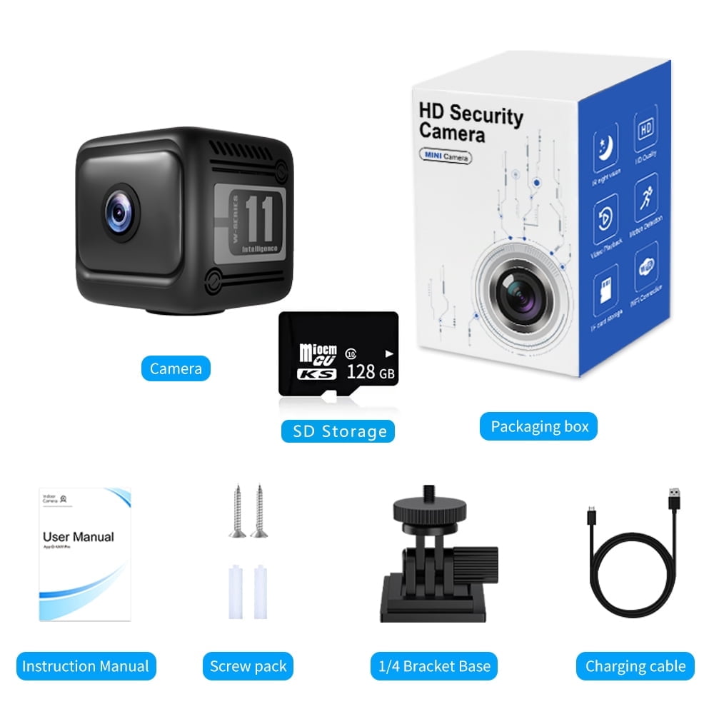 Mini Wireless Security Camera 1080P Battery Powered Indoor Outdoor PIR Motion Detection & 0 Lux Night Vision Cloud/SD Storage Wire-Free Home Security Camera With 4-User Live View
