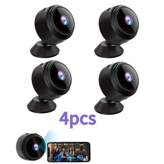 Mini Wireless Security Camera 1080P HD, Motion Detection & Night Vision, 150 Rotation, Magnetic Mount, 2.4GHz WiFi App Control for Indoor Outdoor Home Pet Baby Office