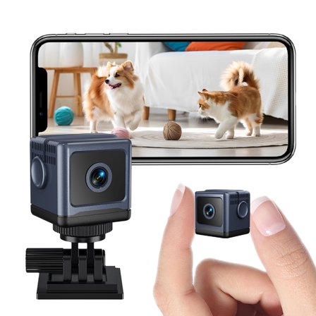 Mini Wireless Security Camera, 1080P HD WiFi Micro Camera with Motion Detection, Night Vision, Cloud & SD Storage, Nanny Cam for Home, Pet, Baby, and Office Indoor/Outdoor