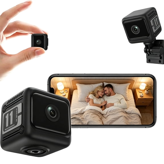 Mini Wireless Security Camera 1080P, Long Standby Battery with PIR Motion Detection and Night Vision, Cloud/SD Storage, Adjustable 1/4" Mount for Indoor Home Security