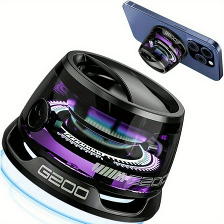 Mini Wireless Speaker with RGB Lighting, Magnetic Base for Phone Stand, 5.1 Surround Sound HD Audio, Dual Stereo Bass, USB-C Rechargeable, Portable Travel & Outdoor Bluetooth Speaker