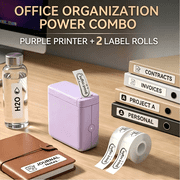 Mini Wireless Thermal Label Printer Portable Sticker Maker, Optional 2 Rolls Label Paper, Graffiti Templates, Clear Printing, Compatible with iOS Android for Home Storage & DIY Labeling