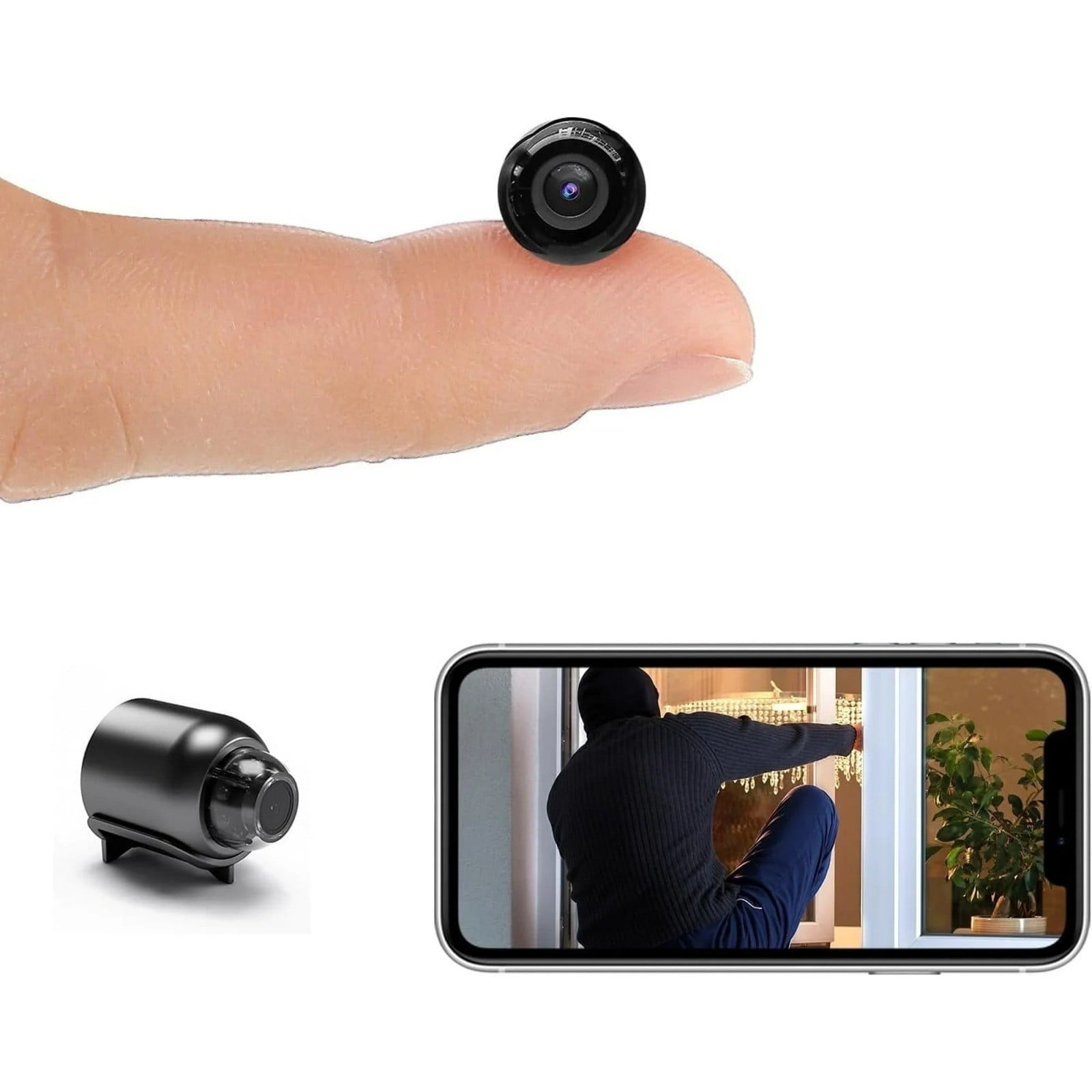 Mini Wireless WiFi Camera 1080P, Portable Lightweight Clear Night Vision for Indoor Outdoor Security, for Riding Hiking Walking