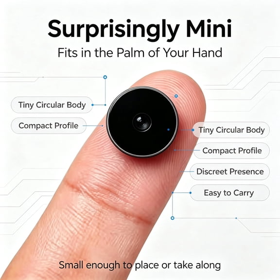 Mini Wireless WiFi Security Camera, HD Night Vision Small Surveillance Cam, Motion Detection Alert, Remote Phone View Portable Indoor Hidden Camera