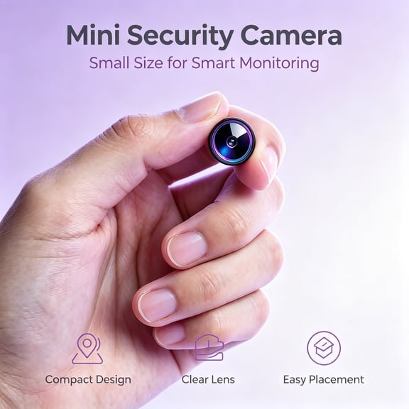 Mini Wireless WiFi Security Camera, Indoor/Outdoor Hidden Nanny Cam with Night Vision, Motion Detection, for Home/Pet/Dog Monitoring, Small Body, Micro Home Security Camera