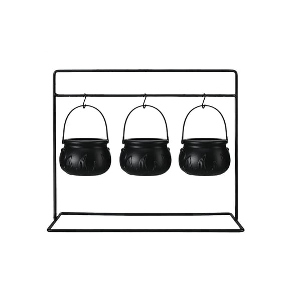 Mini Witch Cauldron Candy Bowl Holder Set Detachable Stand for Halloween Party Tabletop Display 3/6/9 Piece