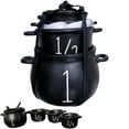 thumbnail image 1 of Mini Witch Cauldron Set - 4-Piece Black Cauldron with Handles for Halloween Candy, Kitchen Baking, and Halloween Witch Party Decorations(Black1,5X4In), 1 of 8