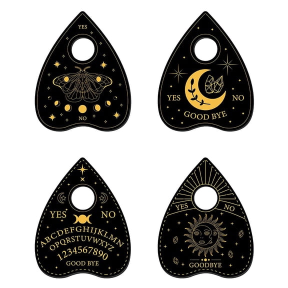 Mini Wood Ball Display Bases Sphere Display Stand Tarot Theme Heart with Mixed Patterns Black 100x80x5mm 4pcs/set DIY