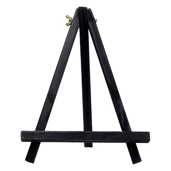 Mini Wood Display Easels,Small Table Top Easel,Oil Painting Frame for Tabletop,Card Stand,Artist Triangle Easels for Displaying Canvas Paintings,Weddings,Photos and Crafts(9.4x7.1")(Black)