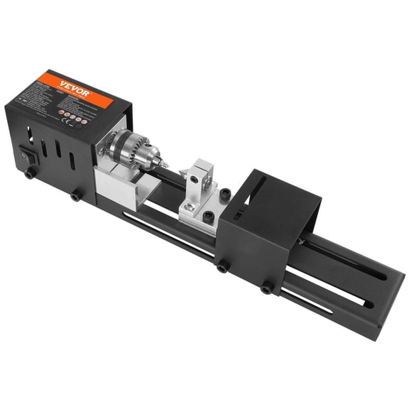 Mini Wood Lathe Machine 2.76 x 6.3 Work Area, 24V 96W Power with 7 Speed Settings (4220-8450 RPM), Compact DIY Woodworking Tool for Turning, Drilling & Milling Includes Accessory Kit