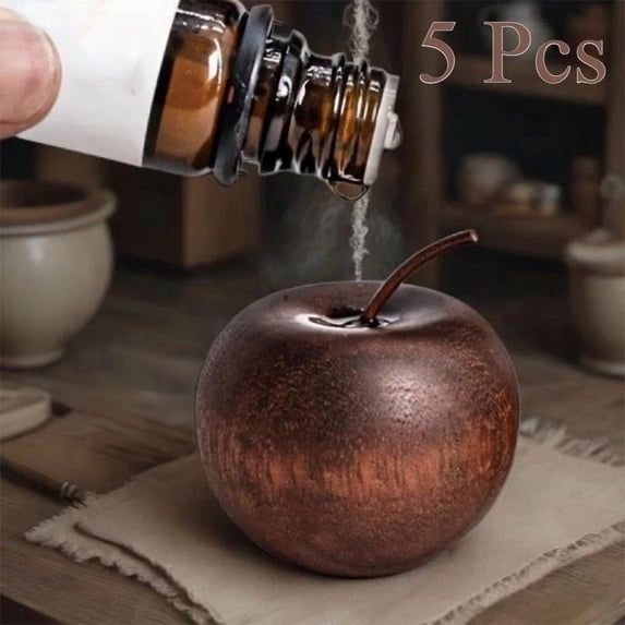 Mini Wooden Apple Shaped Essential Oil Diffuser Portable Aromatherapy Diffuser Decorations Farmhouse Rustic Air Freshener for Car Home Bedroom Office Desktop Sauna Yoga Spa Centers