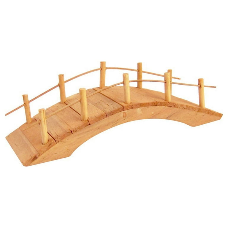 Mini Wooden Arch Bridge Outdoor Fairy Garden Ornament Dollhouse Decor Accessory