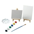 thumbnail image 1 of Mini Wooden Art Easel For Kids Painting Set With Canvases Portable Tabletop Drawing Board Ideal For Home Classroom Use, 1 of 5