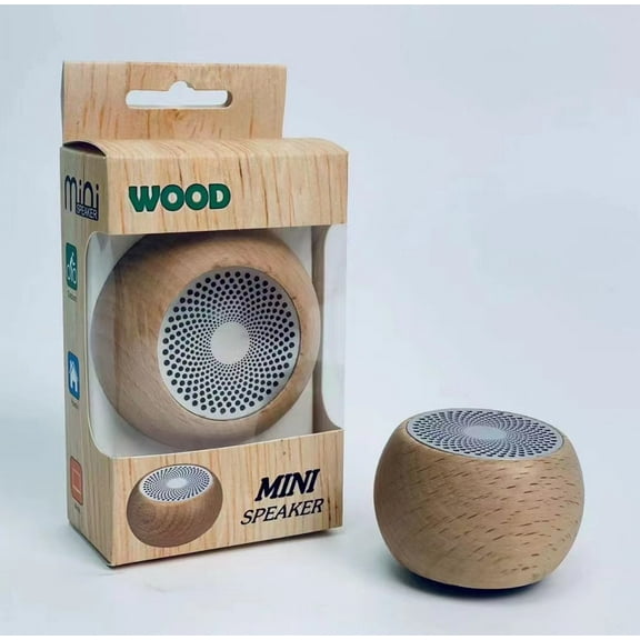 Mini Wooden Bluetooth Speaker Ultra Compact Wireless Speaker with Touch Control, Loud 90dB Sound, 2H Playtime Portable Pocket Size for Travel, Office, Outdoor